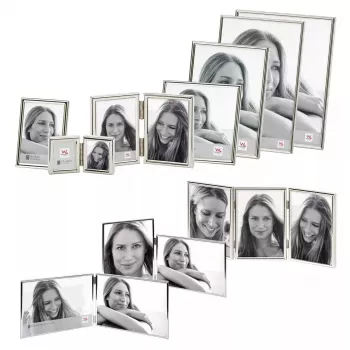 Walther Chloe WD219VS dvojitý fotorámik, 2 x 9 x 13 cm, strieborný, na šírku