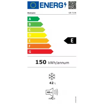 Mraznička BOMANN GB 7236, 42 l, čierna, manuálne odmrazovanie, ≤ -18 °C, plynulá regulácia