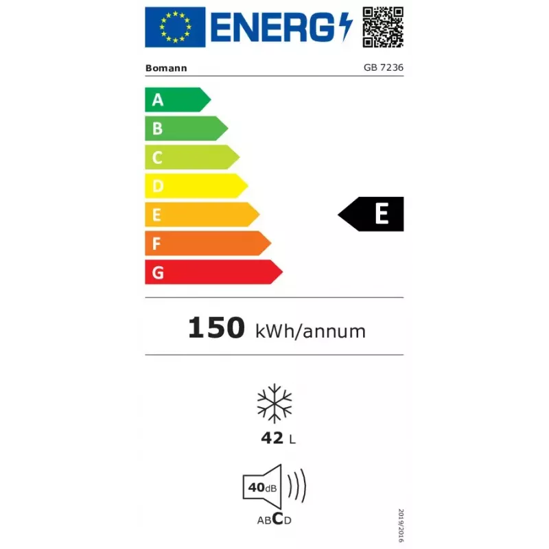 Mraznička BOMANN GB 7236, 42 l, čierna, manuálne odmrazovanie, ≤ -18 °C, plynulá regulácia