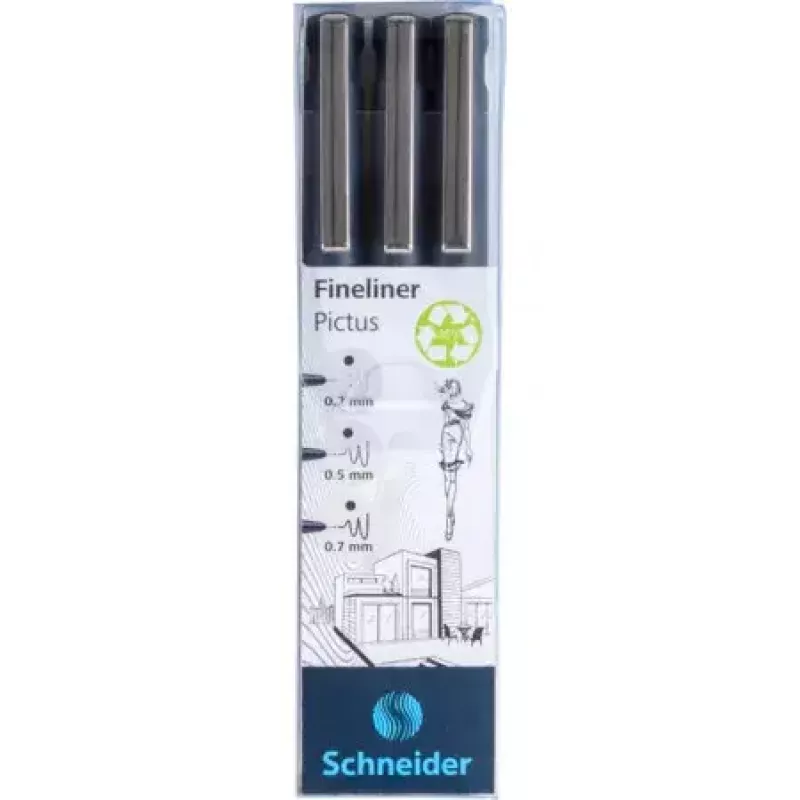 Tenká fixka Schneider Pictus čierna 3 kusy