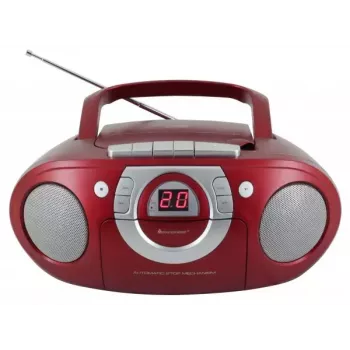 Prenosný stereo systém Soundmaster SCD5100RO — CD/rádio/USB? (sivá, červená)
