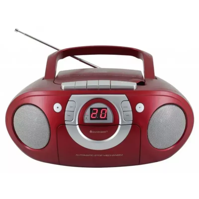 Prenosný stereo systém Soundmaster SCD5100RO — CD/rádio/USB? (sivá, červená)
