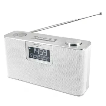 Osobné rádio Soundmaster DAB700WE – analógové & digitálne (DAB+, FM), 12 W RMS, LCD 2,9 palca, MicroSD, strieborná/biela