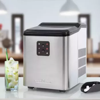 Výrobník ľadu ProfiCook PC-EWB 1253 — 12 kg/24h, 1,5 L nádrž, 2 veľkosti kociek, 120 W, čierna/sivá