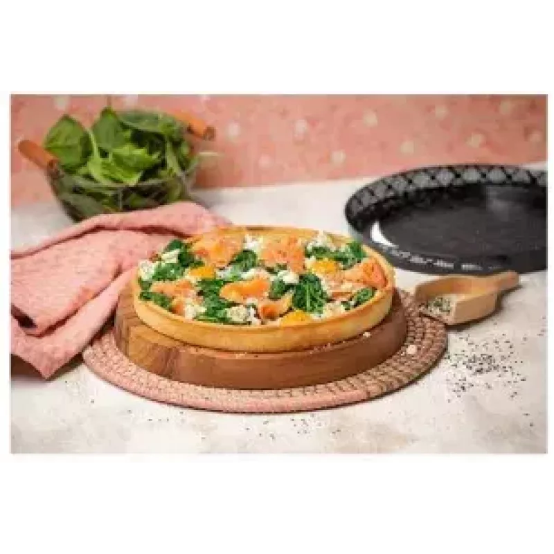 Plech na pizzu Kaiser 23.0065.1576 oceľ čierna 28 cm