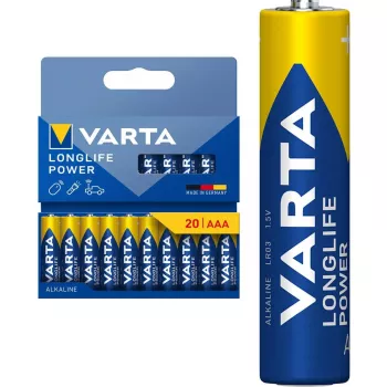 Varta Longlife Power Micro AAA LR03 1,5 V alkalické batérie, 20 ks (04903 121 720)