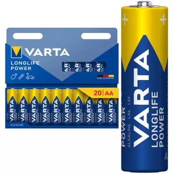Varta Longlife Power Mignon AA LR6 alkalické batérie, 20 ks