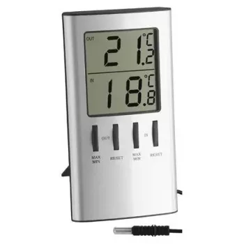 Elektronický izbový teplomer TFA-Dostmann 30.1027 interiér strieborná °C