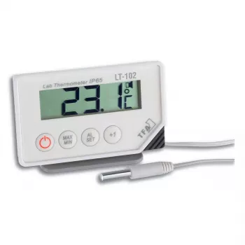 Elektronický izbový teplomer TFA-Dostmann 30.1034 — digitálny, -40–70 °C, presnosť 0,5 °C, batéria CR2032, biela