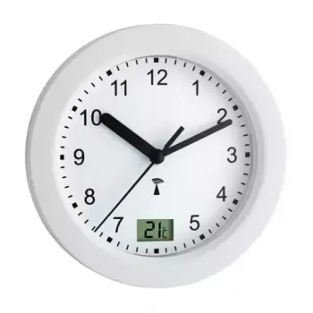 Nástenné/stolné hodiny TFA 60.3501 — okrúhle biele, 170×59 mm, AA 1,5V