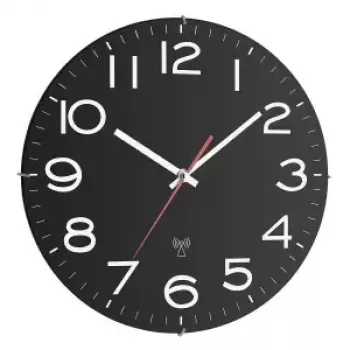 Analógové rádiové nástenné hodiny TFA-Dostmann 310 mm čierne