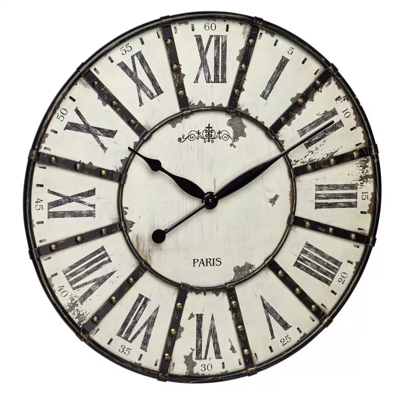 Nástenné hodiny TFA-Dostmann Vintage 570 mm okrúhle biele batéria AA