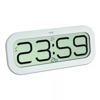 Digitálne hodiny TFA-Dostmann 60.4514 oválne biele LCD 321 mm