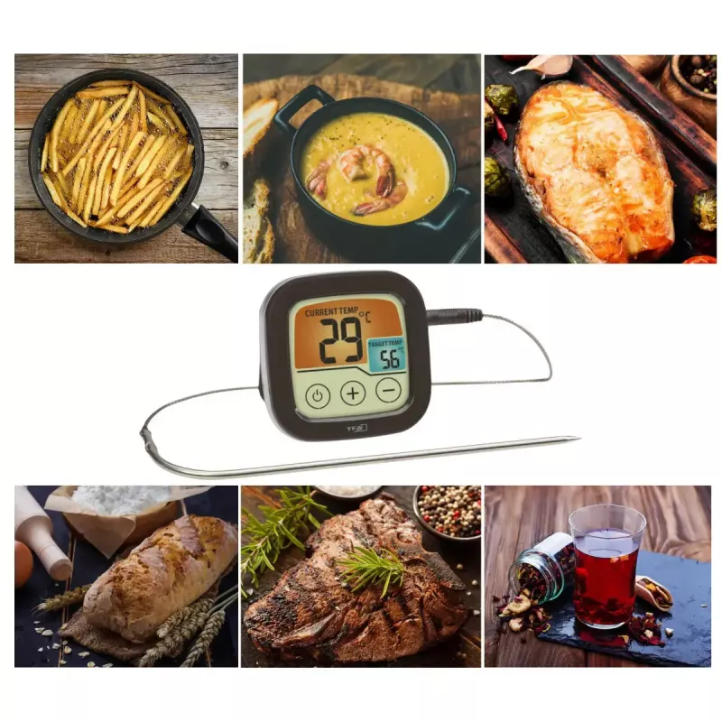 Digitálny BBQ teplomer na mäso tfa dostmann 14.1509.01 — batéria AAA, 72×72×25 mm