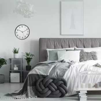 Kremenné hodiny TFA-Dostmann 60.3537.01 okrúhle čierne nástenné/stolné hodiny