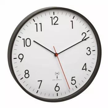 Kremenné hodiny TFA-Dostmann 60.3537.01 okrúhle čierne nástenné/stolné hodiny