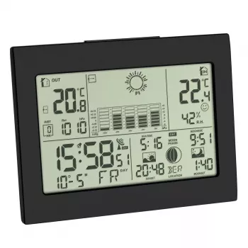 Vnútorný/vonkajší teplomer hygrometer TFA-Dostmann Horizon čierny