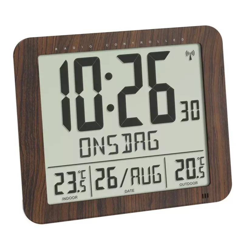 Digitálny budík TFA-Dostmann 60.4518.08 drevo LCD 433 MHz