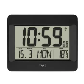 Digitálny budík TFA-Dostmann 60.4519.01 čierny na batérie