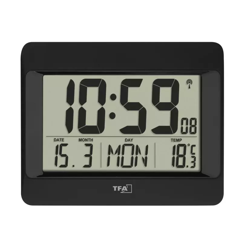 Digitálny budík TFA-Dostmann 60.4519.01 čierny na batérie