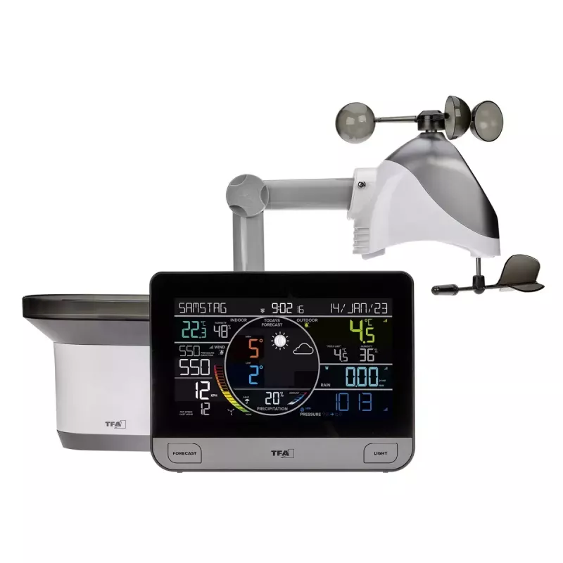 TFA-Dostmann View Pro čierny DC/batéria Wi-Fi anemometer teplomer hygrometer barometer
