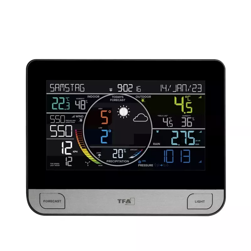 TFA-Dostmann View Pro čierny DC/batéria Wi-Fi anemometer teplomer hygrometer barometer