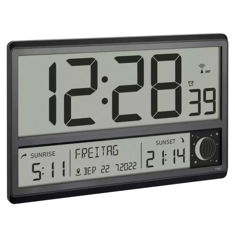 Digitálny budík TFA-Dostmann 60.4524.01 čierny LCD na batérie