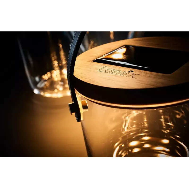 Stolová lampa Krinner LUMIX Deco Glass Basic LED transparentná bambus sklo