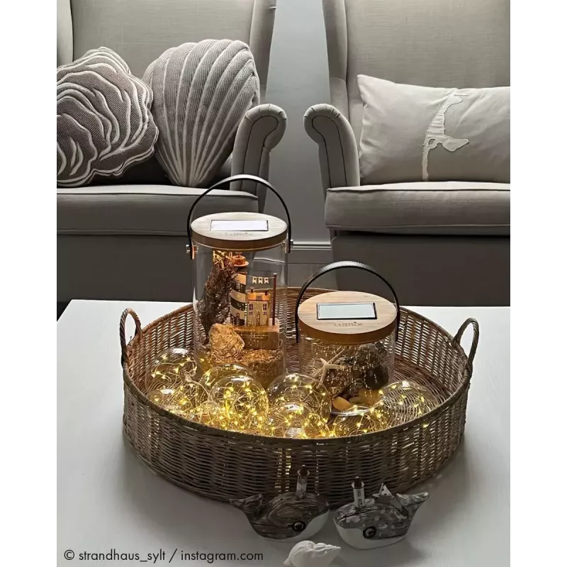 Stolová lampa Krinner LUMIX Deco Glass Basic LED transparentná bambus sklo