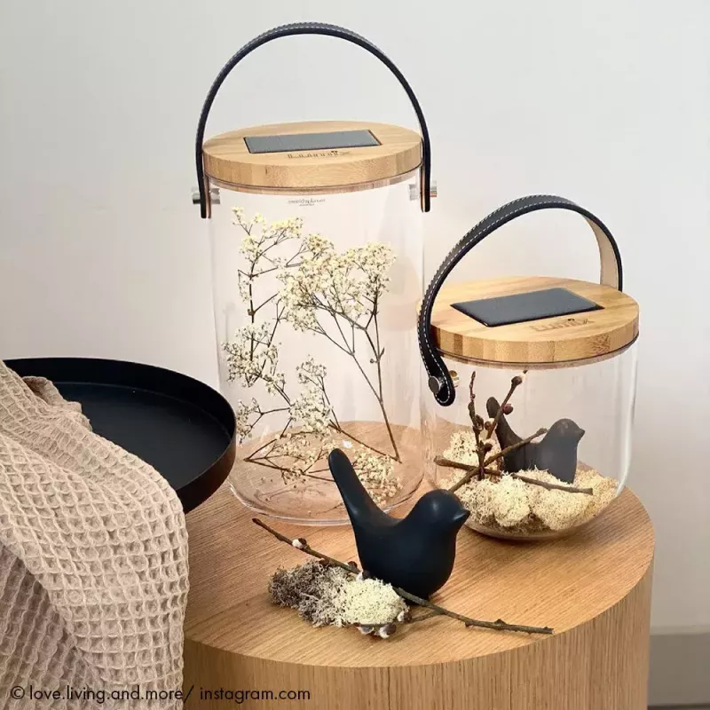 Stolová lampa Krinner LUMIX Deco Glass Basic LED transparentná bambus sklo