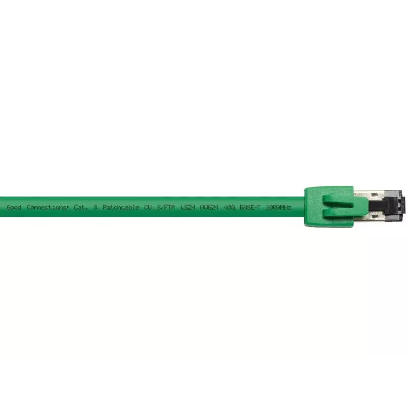 Sieťový kábel Alcasa 8080-075G zelený 7,5 m Cat8.1 S/FTP