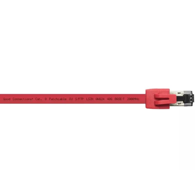 Sieťový kábel Alcasa 8080-200R červený 20 m Cat8.1 S/FTP