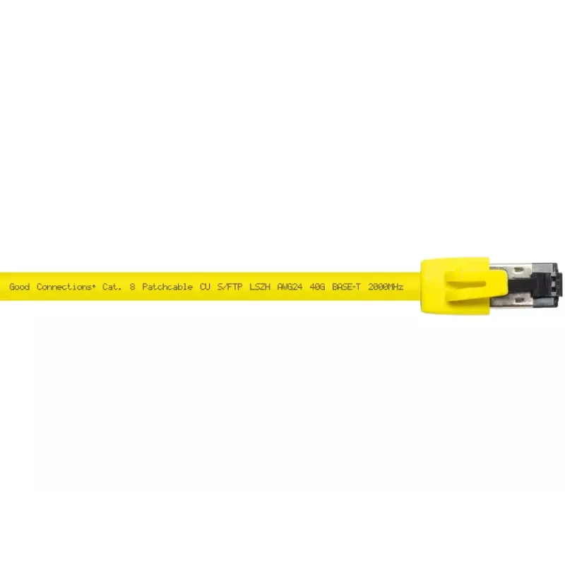 Sieťový kábel Alcasa 8080-075Y žltý 7,5 m Cat8.1 S/FTP