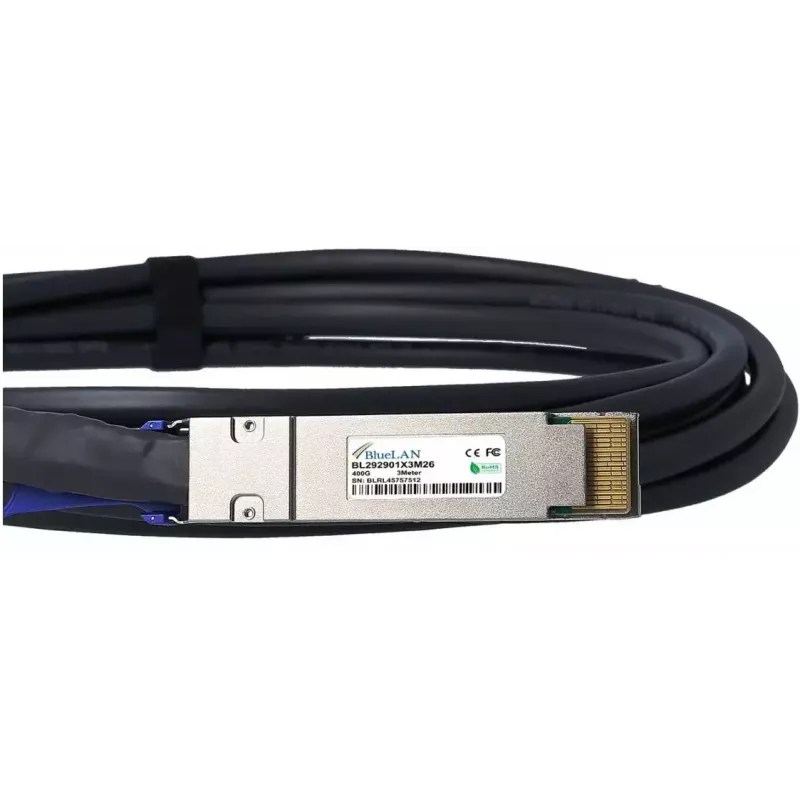 BlueOptics QDD-400-CU2M-BL InfiniBand sklenené vlákno kábel 2 m QSFP-DD čierny