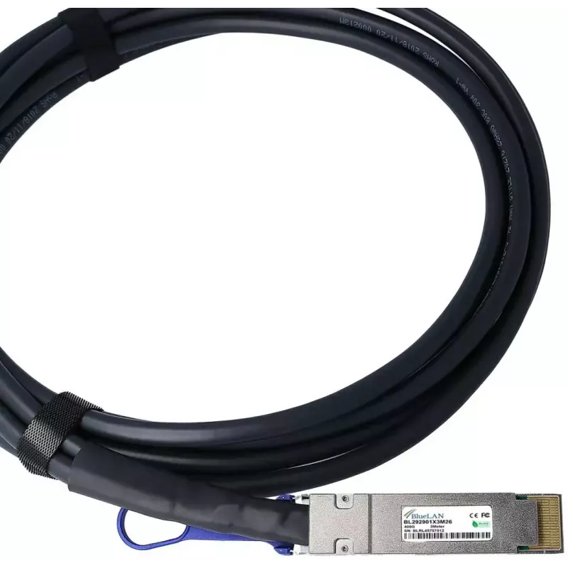 BlueOptics QDD-400-CU2M-BL InfiniBand sklenené vlákno kábel 2 m QSFP-DD čierny