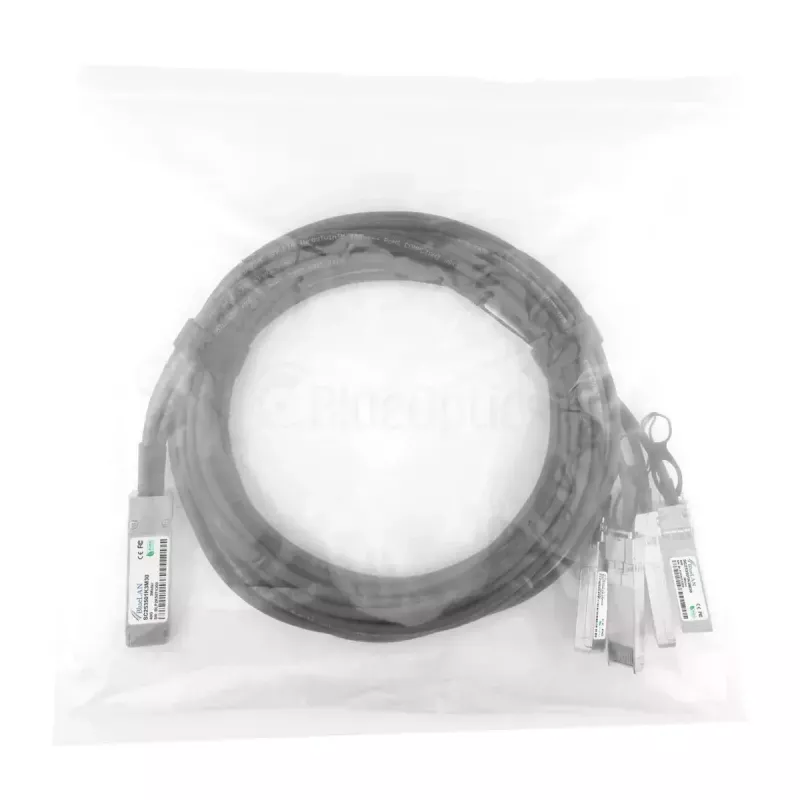 Sieťový kábel BlueOptics DAC-Q28-4S28-25G-2M-BL QSFP28 4xSFP28 InfiniBand 2m čierny