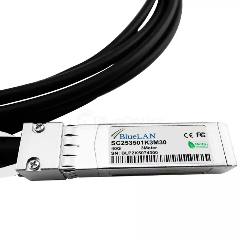 Sieťový kábel BlueOptics DAC-Q28-4S28-25G-2M-BL QSFP28 4xSFP28 InfiniBand 2m čierny