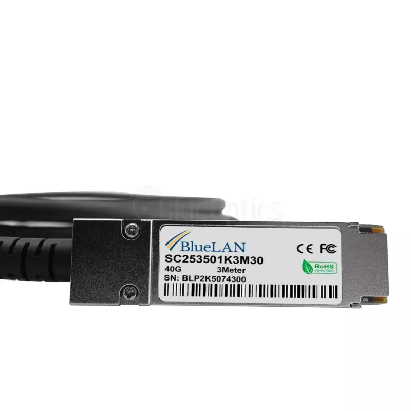Sieťový kábel BlueOptics DAC-Q28-4S28-25G-2M-BL QSFP28 4xSFP28 InfiniBand 2m čierny