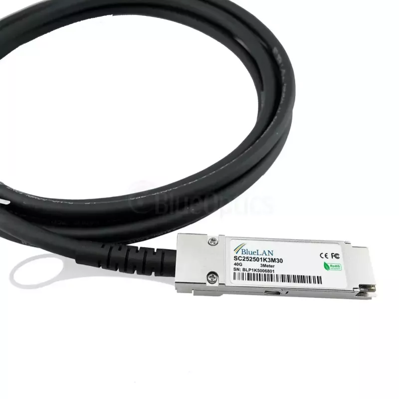 DAC kábel BlueOptics EQPC40PC030C0100-BL QSFP InfiniBand 3m čierny