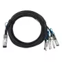 DAC kábel BlueOptics MCP7F00-A01AR-BL 2m QSFP28 na 4x SFP28 čierny