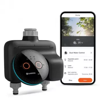 GARDENA smart home ovládanie zavlažovania Wireless 19034-20 — Bluetooth, na batérie (AA), čierna