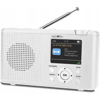Reflexion TRA23DAB/WH DAB+/FM stolové rádio, nabíjateľné, biela