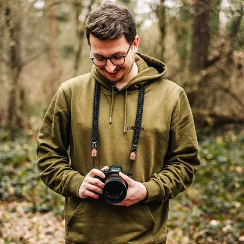 C-ROPE Traveler paracord remienok na fotoaparát, 100 cm, Military Olive