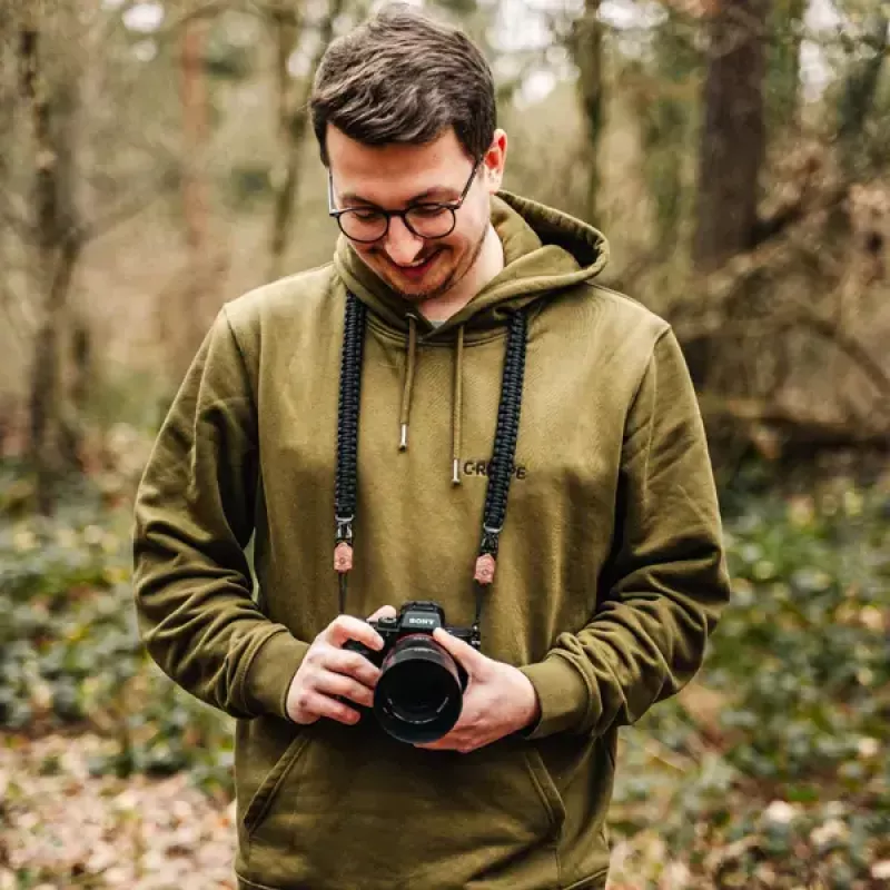 C-ROPE Traveler paracord remienok na fotoaparát, 125 cm, Military Olive