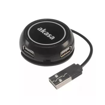 USB hub Akasa Connect4C 4-IN-1 čierny