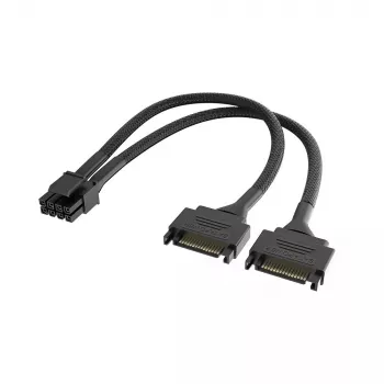 Napájací adaptérový kábel Akasa Dual SATA na 8‑Pin CPU (AK-CBPW33-15) 15 cm