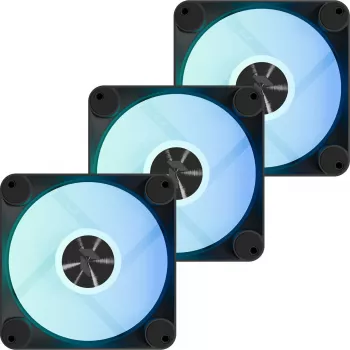 Ventilátor do skrine APNX FP1-R 120 mm, čierny, obrátený prietok vzduchu, balenie 3 ks