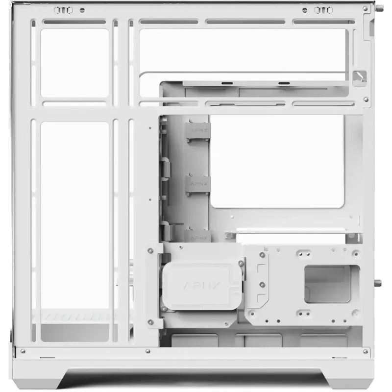 Skriňa na PC Tower APNX V2-F-WT-v1, biela, s tromi tempered-glass panelmi