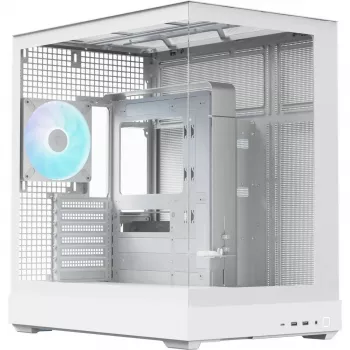 Skriňa na PC Tower APNX V2-F-WT-v1, biela, s tromi tempered-glass panelmi
