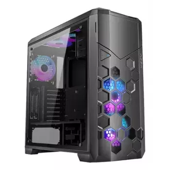 PC skriňa AZZA STORM ARGB Full Tower – čierna, podpora ATX/Micro-ATX/EATX, predinštalované ARGB ventilátory